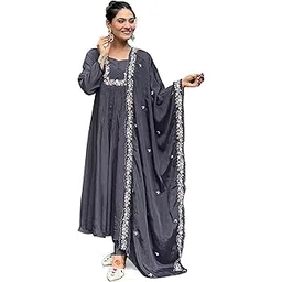 jwalin Women's Embroidered Kurta Pant Set with Dupatta|Silk Blend Ethnic Set-picture-14