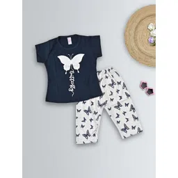 jy traders Girls Printed T-shirt with Capris-picture-29