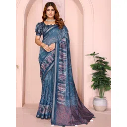 JYA Printed Celebrity Inspired Banarasi Silk Saree For Women-picture-36