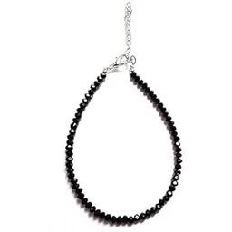 jyokrish Handmade German metal silver simple Glossy Black Beads Chain Anklet For Women | girls | Nazariya| Payal | single leg |Beadswork| workwear| Lucky protection-picture-48
