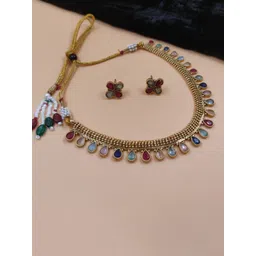 JYONA Gold-Plated Stone Studded Jewellery Set-picture-20