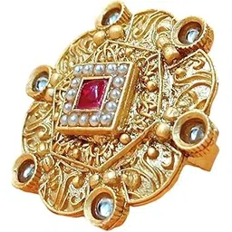 jyona Slender Gold Plated Pearl Finger Ring For Girls and Women(Ring43RGRedWhite)-picture-10