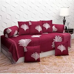 Jyotaksh 200TC Diwan Set Cotton 8 Piece | Deewan Printed Bedsheet Sets for Living Room Hall (Set of 8 Piece, 1-Bed Sheet 60x90 Inch | 2-Bolster Cover 16x32 Inch | 5-Cushion Cover 16x16 Inch)(AK-17)-picture-22