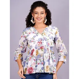 Jyoti Women Floral Printed Georgette Empire Top-picture-13