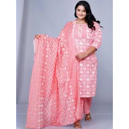 Jyoti Women Floral Printed Regular Pure Cotton Kurta with Palazzos & With Dupatta-picture-35