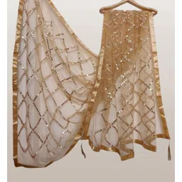 jyotsna collections Net Embellished Gold Women Dupatta-picture-24