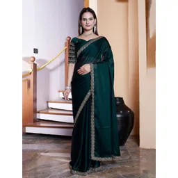 K 5 Fashion Beads and Stones Pure Chiffon Saree-picture-41