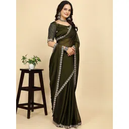 K 5 Fashion Embellished Embroidered Pure Chiffon Saree-picture-17