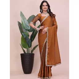 K 5 Fashion Embellished Embroidered Pure Chiffon Saree-picture-17