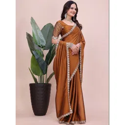 K 5 Fashion Embellished Zari Pure Chiffon Heavy Work Saree-picture-16