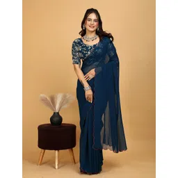 K 5 Fashion Embroidered Pure Georgette Saree-picture-34