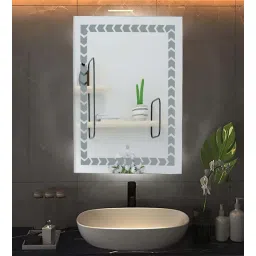 k k glass & aluminium Silver Rectangle Shape LED Wall Mirror-picture-41