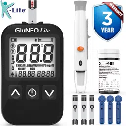 k-life Gluneolite Fully Automatic Blood Glucose Check Sugar Testing Machine 50 Strips Glucometer-picture-22