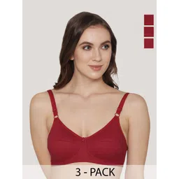 K LINGERIE Pack of 3 Full Coverage Non Padded Cotton Bras-picture-26