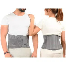 K SQUARIANS Medium Lumbar Sacral Waist Belt Grey for Men & Women with Adjustable Straps, P4-DRJ2-D4HV-picture-40