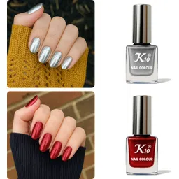 k10 Trendy Color Nail Paint Silver,Red-picture-21