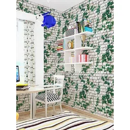 KAAF Green & White Leafy Printed Self Adhesive Wallpaper-picture-37