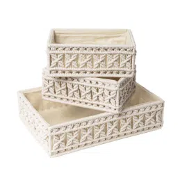 kaahira Set of 3 Off White Cotton Rope & Iron Frame Oraganisers-picture-25