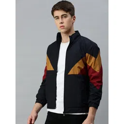 Kaali Peeli Men Colourblocked Windcheater Outdoor Bomber Jacket-picture-36