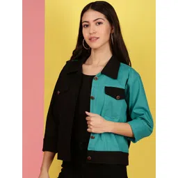 Kaali Peeli Men Floral Outdoor Denim Jacket with Patchwork-picture-27