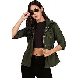 kaali peeli Solid Black Hooded Cotton Shirt Jacket with Tie Ropes, Open Front Style-picture-33