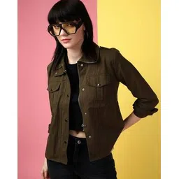 kaali peeli Women Fitted Jacket with Flap Pockets-picture-12