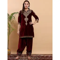KAANCHIE NANGGIA Ethnic Motifs Embroidered Kurta with Salwar-picture-13