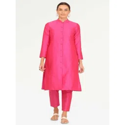 Kaanchie Nanggia Pink Taffeta Jacket with Pant-picture-34