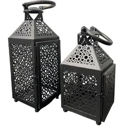 kaarvee decore Mughal Style Tealight Holder/Lantern Black Metal Hanging Lantern-picture-31