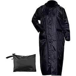 kabello Rain Coat Long For Men And Women Rain Protector (Black Free Size)-picture-31