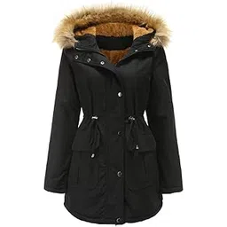 kacheeg Women's Long Velvet Cotton Coat | Winter Hooded Jacket with Fur Collar | Warm Solid Color Commuter Style (MST35)-picture-31