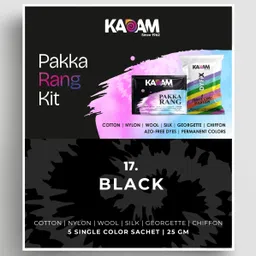 Fabric Dye Colour, Shade 17 Black, Pack of 5 Single Color Pouches-image-39