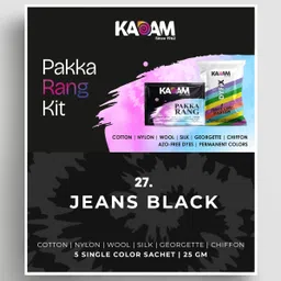 Fabric Dye Colour, Shade 27 Jeans Black, Pack of 5 Single Color Pouches-image-40