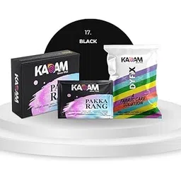 Kadam Pakka Rang Fabric Dye for Clothes Permanent, Fabric Colour Dye Clothes, Cloth Dye Powder, Fabric Dye Clothes, 10 sachets of Shade 17 Black Colour & 5 sachets of DyFix Color Fixer-image-26