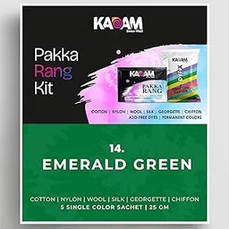 Kadam Pakka Rang Fabric Dye Colour | Emerald Green | 25g Pack | Includes DyFix Color Fixer | Permanent Fabric Dyes for Old Faded Jeans and Clothes-image-44