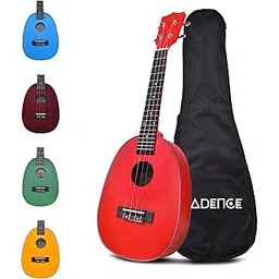 Kadence 24" Pineapple Shape Ukulele - Saple wood with Binding + (Online Learning Course) + Bag (Red)-image-40