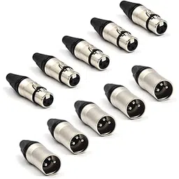 Kadence - 3 Pin XLR Solder Type Connector, 5 Male and 5 Female Plug Cable Connector Microphone Audio Socket, Made of Zinc Alloy for High Conductivity and Ultra-low Noise (5pc)-picture-22