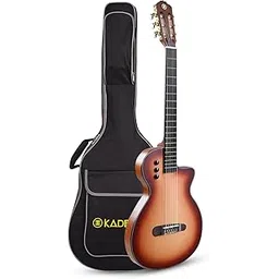 Kadence 39 Electric Classical Guitar - Thin Body SILENT GUITAR - Nylon Strings, Spruce Top, Solid Okoume back & sides, Matt Finish with Rounded Frets, Padded Bag and EQ (Travel Classical Guitar)-picture-15