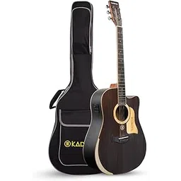 Kadence 41" Spruce Solid Wood JUMBO Acoustic Guitar A1001 Acoustica Series, matt finish, Cut-away design With Equalizer and padded bag-image-44