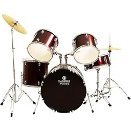 Kadence Acoustic Beginners Drum Kit (5 Piece Complete) Full -Size Drumset with Cymbals (Wine Red)-picture-19