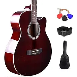 Kadence Basswood Frontier Guitar, Acoustic Guitar With Die Cast Keys, Set Of Strings, Strap, Picks And Bag (Wine Red, Acoustic)-image-17