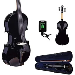 Kadence, Vivaldi 4/4 Violin With Bow, Rosin, Hard Case, Tuner V001-D (Black)-image-22