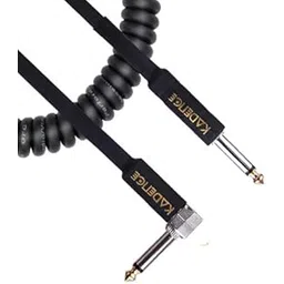 Kadence Premium Vintage Coil Guitar Cable, Straight to Right Angle-Premium Coil Instrument Cable, Jack/Jack Angled, black-image-49