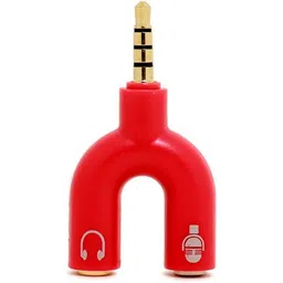 KAELAN Red Red 3.5mm U Shape 3 Pin 1 Male to 2 Female EP Stereo Jack Audio Mic Splitter Phone Converter-picture-28