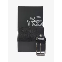 KAEZRI Men Black Textured Leather Belt-picture-31