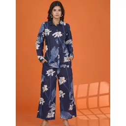 Kaftanize Floral Printed Top With Trousers Co-Ords-image-20