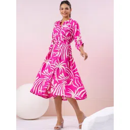 Kaftanize Women Floral Printed A-Line Dress-picture-17