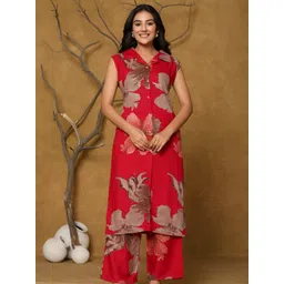 Kaftanize Women Floral Printed Kurta with Trousers-image-40