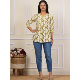Kahili Art Floral Print Cotton Top-picture-31