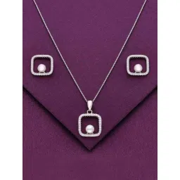 Kai Jewel Sterling Enchanting Enclosure Pearl Pendant with Chain & Earrings Set for Women-picture-29